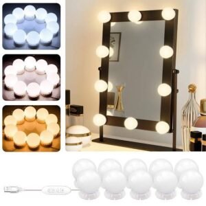 10 Bulb USB Vanity Light Set – 3 Light Modes