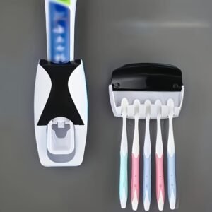 Space-Saving Wall-Mounted Toothbrush & Toothpaste Holder
