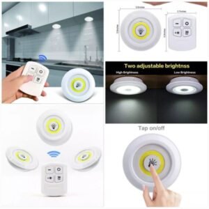3-Piece Tap LED Light Set with Remote Control