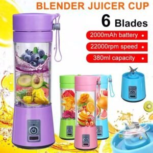 6-Blade Mini USB Juicer Blender – Rechargeable