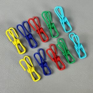 Pack of 12 Multicolor Stainless Steel Clothes Drying Clips